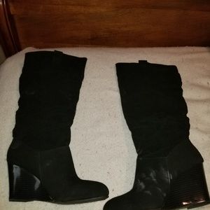 Rampage womens 9.5 black faux swede boot